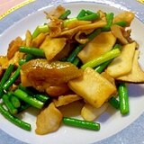 焼肉のたれで簡単！にんにくの芽とエリンギの炒め物